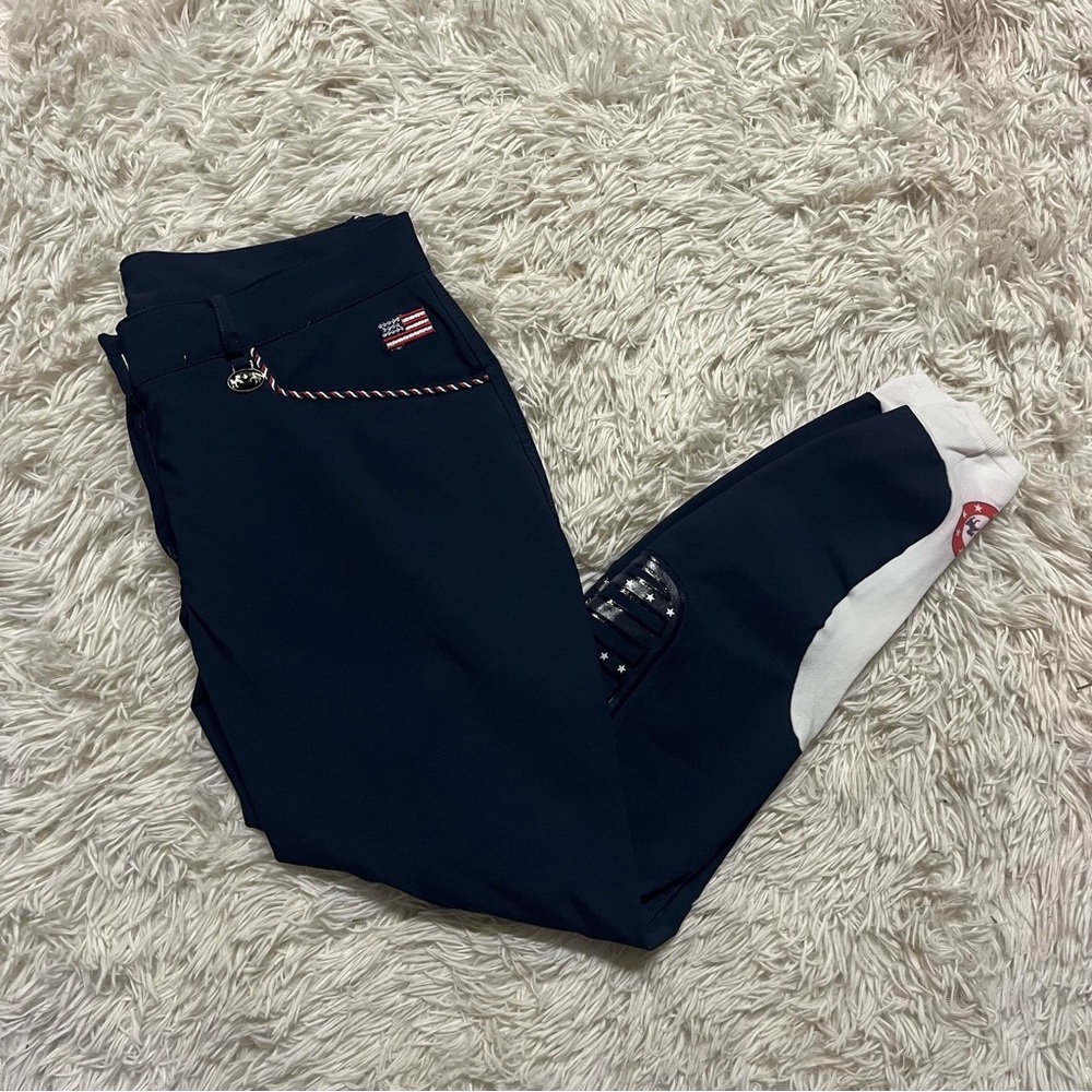 Women’s Size 30 Navy Equine Couture Knee Patch Horseback Riding Breeches